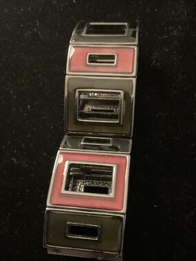 Lia Sophia Pink and Olive Square Link Bracelet